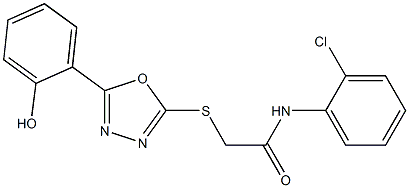 N-(2-chlorophenyl)-2-{[5-(2-hydroxyphenyl)-1,3,4-oxadiazol-2-yl]sulfanyl}acetamide Struktur