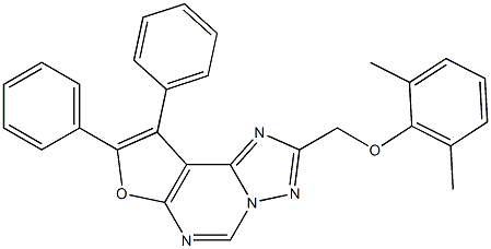 2,6-dimethylphenyl (8,9-diphenylfuro[3,2-e][1,2,4]triazolo[1,5-c]pyrimidin-2-yl)methyl ether Struktur