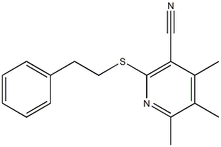 4,5,6-trimethyl-2-[(2-phenylethyl)sulfanyl]nicotinonitrile Struktur