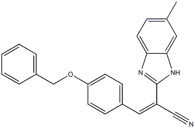 3-[4-(benzyloxy)phenyl]-2-(6-methyl-1H-benzimidazol-2-yl)acrylonitrile Struktur