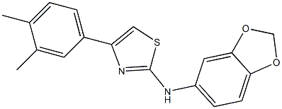 N-(1,3-benzodioxol-5-yl)-N-[4-(3,4-dimethylphenyl)-1,3-thiazol-2-yl]amine Struktur