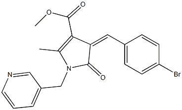 methyl 4-(4-bromobenzylidene)-2-methyl-5-oxo-1-(3-pyridinylmethyl)-4,5-dihydro-1H-pyrrole-3-carboxylate Struktur