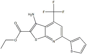 ethyl 3-amino-6-(2-thienyl)-4-(trifluoromethyl)thieno[2,3-b]pyridine-2-carboxylate Struktur