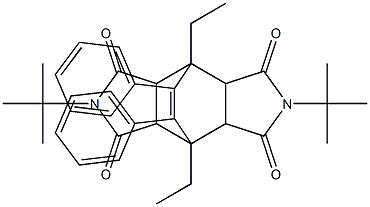 4,10-ditert-butyl-1,7-diethyl-13,14-diphenyl-4,10-diazatetracyclo[5.5.2.0~2,6~.0~8,12~]tetradec-13-ene-3,5,9,11-tetrone Struktur