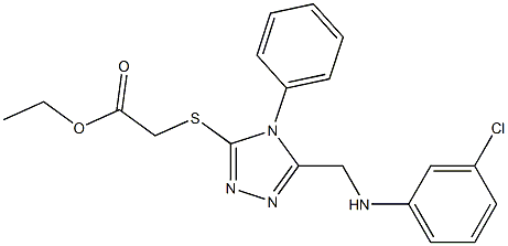 ethyl ({5-[(3-chloroanilino)methyl]-4-phenyl-4H-1,2,4-triazol-3-yl}sulfanyl)acetate Struktur