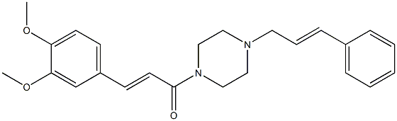 1-cinnamyl-4-[3-(3,4-dimethoxyphenyl)acryloyl]piperazine Struktur