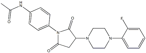 N-(4-{3-[4-(2-fluorophenyl)-1-piperazinyl]-2,5-dioxo-1-pyrrolidinyl}phenyl)acetamide Struktur