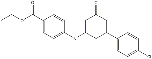 ethyl 4-{[5-(4-chlorophenyl)-3-oxo-1-cyclohexen-1-yl]amino}benzoate Struktur