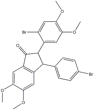 2-(2-bromo-4,5-dimethoxyphenyl)-3-(4-bromophenyl)-5,6-dimethoxy-1-indanone Struktur