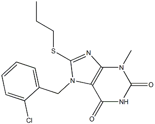 7-(2-chlorobenzyl)-3-methyl-8-(propylsulfanyl)-3,7-dihydro-1H-purine-2,6-dione Struktur