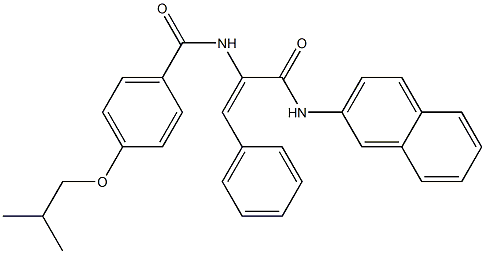 4-isobutoxy-N-{1-[(2-naphthylamino)carbonyl]-2-phenylvinyl}benzamide Struktur