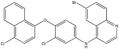 N-(6-bromo-4-quinolinyl)-N-{3-chloro-4-[(4-chloro-1-naphthyl)oxy]phenyl}amine Struktur