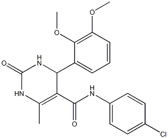 N-(4-chlorophenyl)-4-(2,3-dimethoxyphenyl)-6-methyl-2-oxo-1,2,3,4-tetrahydro-5-pyrimidinecarboxamide Struktur