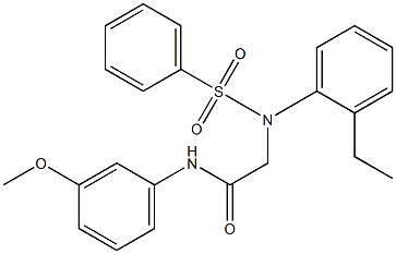 2-[2-ethyl(phenylsulfonyl)anilino]-N-(3-methoxyphenyl)acetamide Struktur