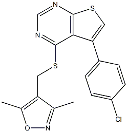 5-(4-chlorophenyl)-4-{[(3,5-dimethylisoxazol-4-yl)methyl]sulfanyl}thieno[2,3-d]pyrimidine Struktur