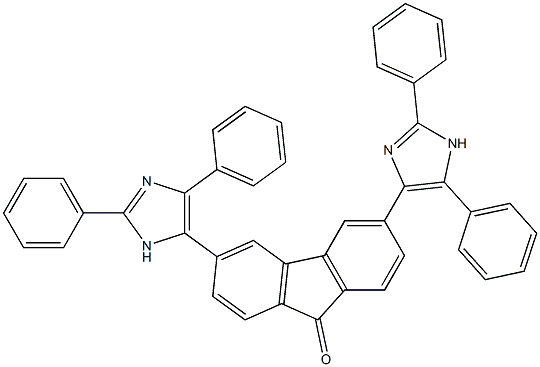 3-(2,4-diphenyl-1H-imidazol-5-yl)-6-(2,5-diphenyl-1H-imidazol-4-yl)-9H-fluoren-9-one Struktur