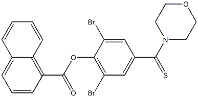 2,6-dibromo-4-(4-morpholinylcarbothioyl)phenyl 1-naphthoate Struktur