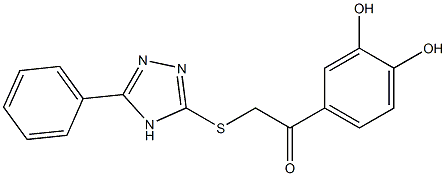 1-(3,4-dihydroxyphenyl)-2-[(5-phenyl-4H-1,2,4-triazol-3-yl)sulfanyl]ethanone Struktur