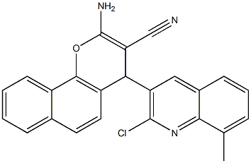 2-amino-4-(2-chloro-8-methyl-3-quinolinyl)-4H-benzo[h]chromene-3-carbonitrile Struktur