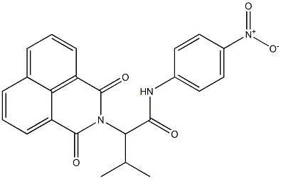 2-(1,3-dioxo-1H-benzo[de]isoquinolin-2(3H)-yl)-N-{4-nitrophenyl}-3-methylbutanamide Struktur