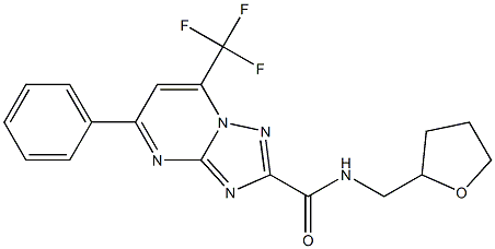 5-phenyl-N-(tetrahydro-2-furanylmethyl)-7-(trifluoromethyl)[1,2,4]triazolo[1,5-a]pyrimidine-2-carboxamide Struktur