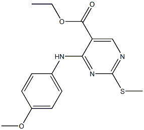 ethyl 4-{[4-(methyloxy)phenyl]amino}-2-(methylsulfanyl)pyrimidine-5-carboxylate Struktur