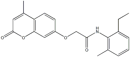 N-(2-ethyl-6-methylphenyl)-2-[(4-methyl-2-oxo-2H-chromen-7-yl)oxy]acetamide Struktur