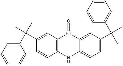 2,8-bis(1-methyl-1-phenylethyl)-5,10-dihydrophenophosphazine 10-oxide Struktur