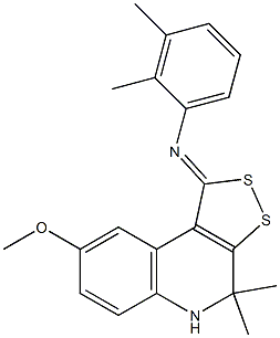 N-(2,3-dimethylphenyl)-N-(8-methoxy-4,4-dimethyl-4,5-dihydro-1H-[1,2]dithiolo[3,4-c]quinolin-1-ylidene)amine Struktur