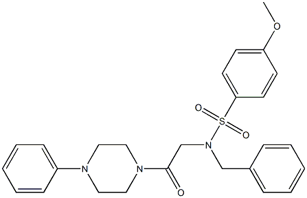 N-benzyl-4-methoxy-N-[2-oxo-2-(4-phenyl-1-piperazinyl)ethyl]benzenesulfonamide Struktur