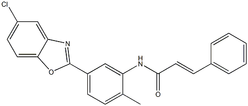 N-[5-(5-chloro-1,3-benzoxazol-2-yl)-2-methylphenyl]-3-phenylacrylamide Struktur