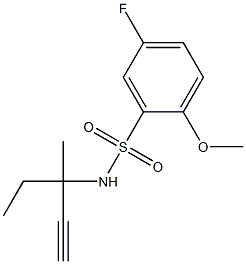 N-(1-ethyl-1-methyl-2-propynyl)-5-fluoro-2-methoxybenzenesulfonamide Struktur