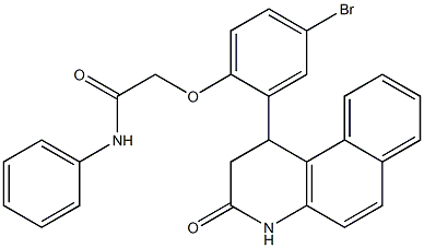 2-[4-bromo-2-(3-oxo-1,2,3,4-tetrahydrobenzo[f]quinolin-1-yl)phenoxy]-N-phenylacetamide Struktur