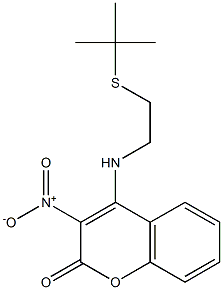 4-{[2-(tert-butylsulfanyl)ethyl]amino}-3-nitro-2H-chromen-2-one Struktur