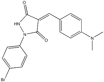 1-(4-bromophenyl)-4-[4-(dimethylamino)benzylidene]-3,5-pyrazolidinedione Struktur