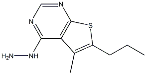 4-hydrazino-5-methyl-6-propylthieno[2,3-d]pyrimidine Struktur