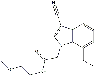 2-(3-cyano-7-ethyl-1H-indol-1-yl)-N-(2-methoxyethyl)acetamide Struktur