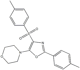 4-{2-(4-methylphenyl)-4-[(4-methylphenyl)sulfonyl]-1,3-oxazol-5-yl}morpholine Struktur