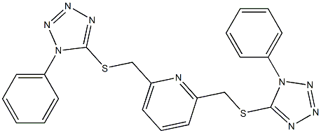 2,6-bis{[(1-phenyl-1H-tetraazol-5-yl)sulfanyl]methyl}pyridine Struktur