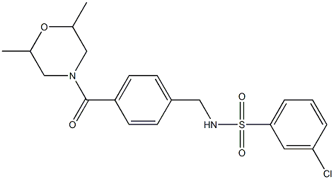 3-chloro-N-{4-[(2,6-dimethyl-4-morpholinyl)carbonyl]benzyl}benzenesulfonamide Struktur