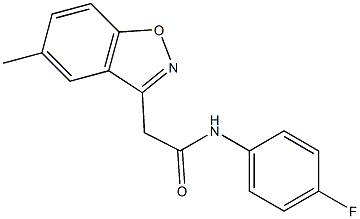 N-(4-fluorophenyl)-2-(5-methyl-1,2-benzisoxazol-3-yl)acetamide Struktur