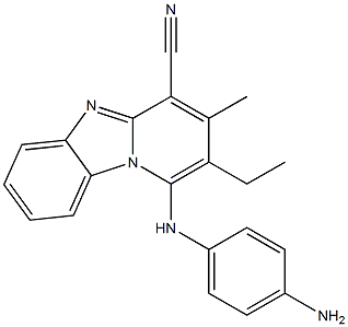 1-(4-aminoanilino)-2-ethyl-3-methylpyrido[1,2-a]benzimidazole-4-carbonitrile Struktur