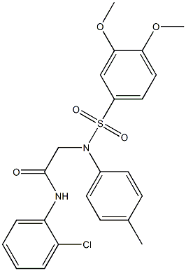 2-[{[3,4-bis(methyloxy)phenyl]sulfonyl}(4-methylphenyl)amino]-N-(2-chlorophenyl)acetamide Struktur