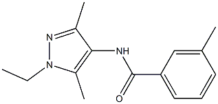 N-(1-ethyl-3,5-dimethyl-1H-pyrazol-4-yl)-3-methylbenzamide Struktur