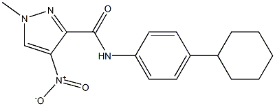 N-(4-cyclohexylphenyl)-4-nitro-1-methyl-1H-pyrazole-3-carboxamide Struktur