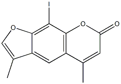 9-iodo-3,5-dimethyl-7H-furo[3,2-g]chromen-7-one Struktur