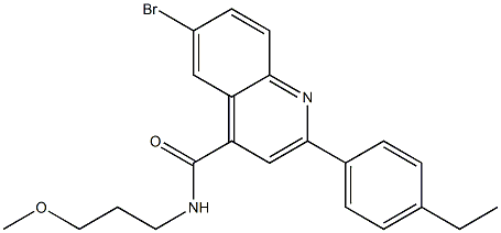 6-bromo-2-(4-ethylphenyl)-N-(3-methoxypropyl)-4-quinolinecarboxamide Struktur