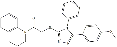 1-({[5-(4-methoxyphenyl)-4-phenyl-4H-1,2,4-triazol-3-yl]sulfanyl}acetyl)-1,2,3,4-tetrahydroquinoline Struktur