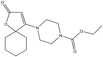 ethyl 4-(2-oxo-1-oxaspiro[4.5]dec-3-en-4-yl)-1-piperazinecarboxylate Struktur