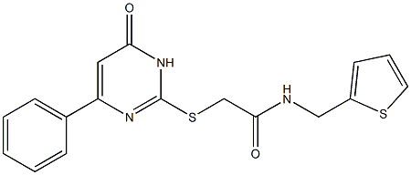 2-[(6-oxo-4-phenyl-1,6-dihydro-2-pyrimidinyl)thio]-N-(2-thienylmethyl)acetamide Struktur